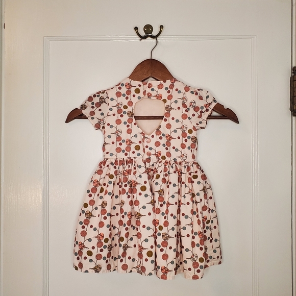 Mamas & Papas Cotton Dress – Size 18 months to 2 Years– Blush Pink, Bird Pattern - Picture 4 of 7
